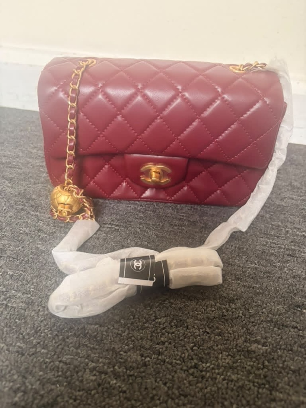 Chanel Burgundy Quilted Shoulder Bag